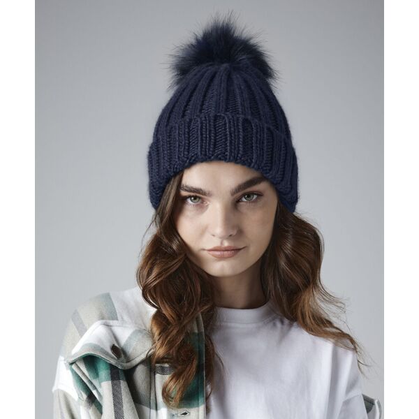 Verbier fur pop pom chunky beanie Thumbnail