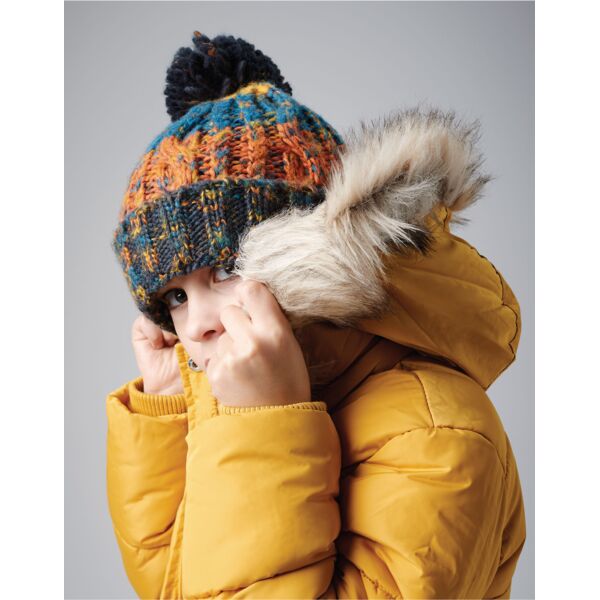 Junior Corkscrew Pom Pom Beanie Thumbnail